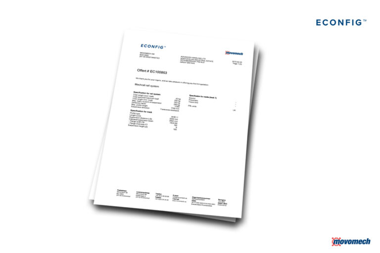 Crane system configurator for Mechrail - EConfig by Movomech